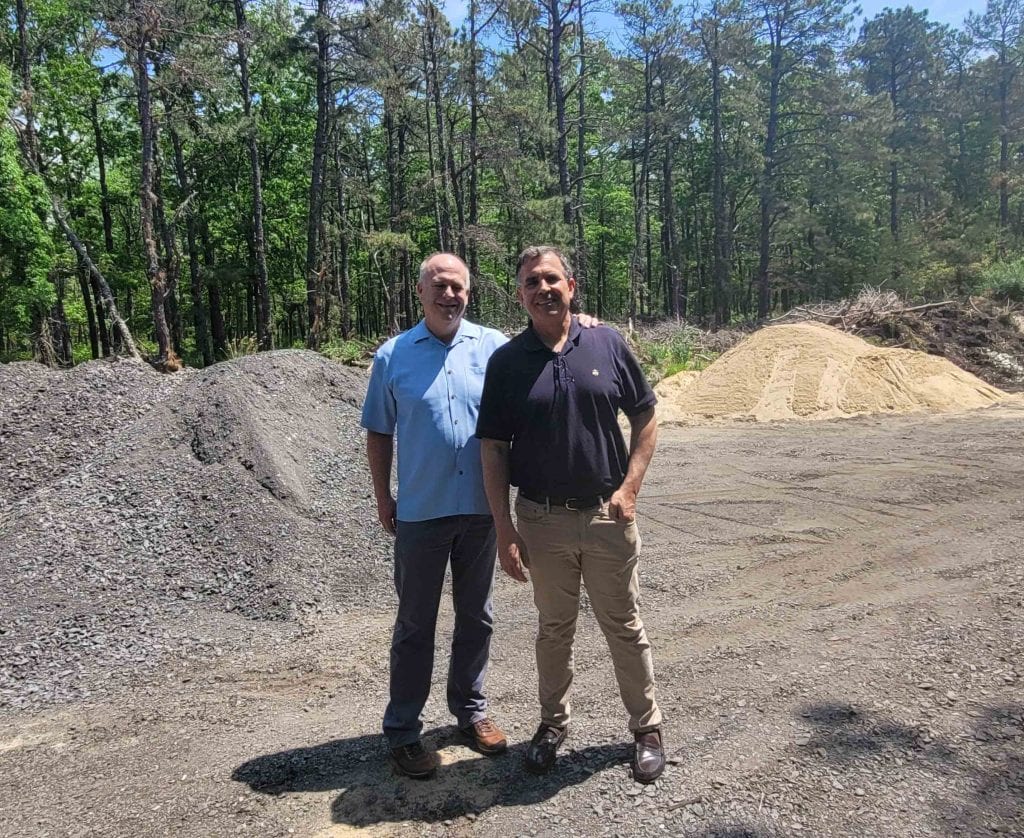 Dr. Joe Savon and Grey Matter Direct's President, Ned Barrett at the future site of Jeff's Camp.